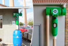 Un système de filtration de gouttière.
