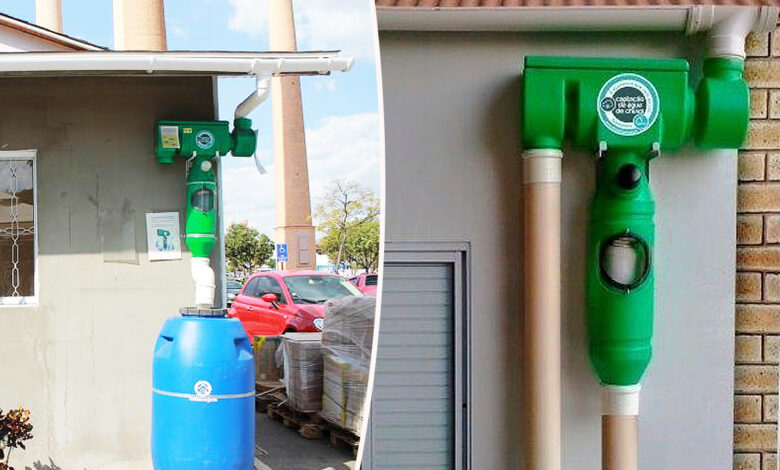 Un système de filtration de gouttière.