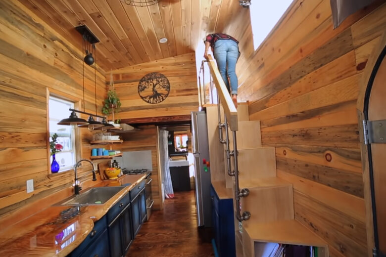 L'intérieur de la remoque Tiny House