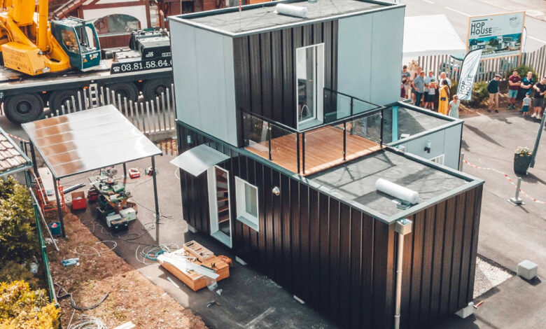 L'installation d'une maison en plusieurs bloc Hop House,