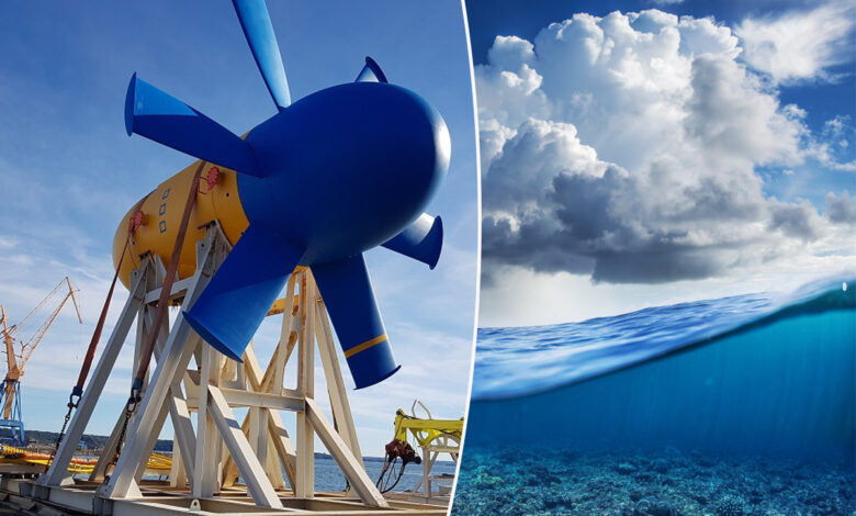Une hydrolienne sous marine
