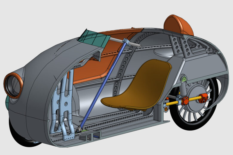 une voiture électrique imprimée en 3D