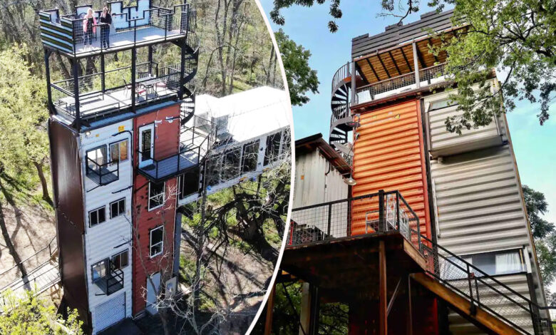 la maison container Air Castle en hauteur