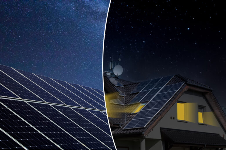 Des panneaux solaires qui produisent de l'électricité la nuit