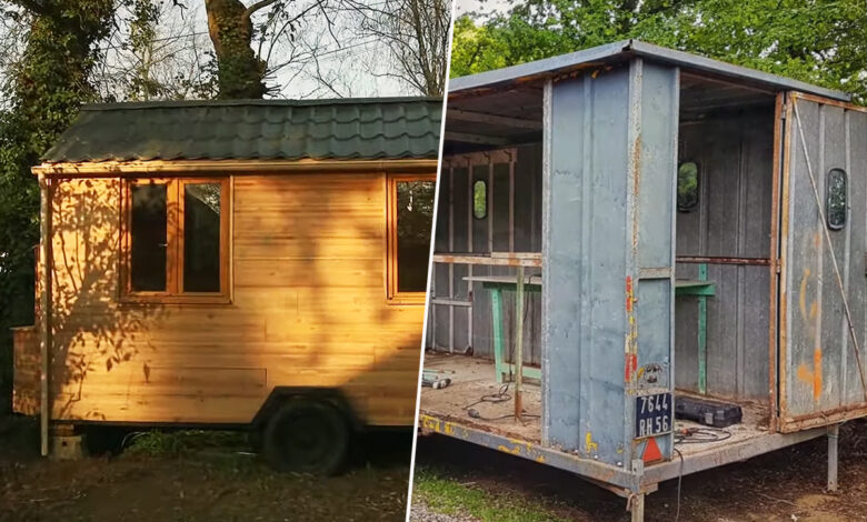 Une Tiny House transformée en cabane de chantier