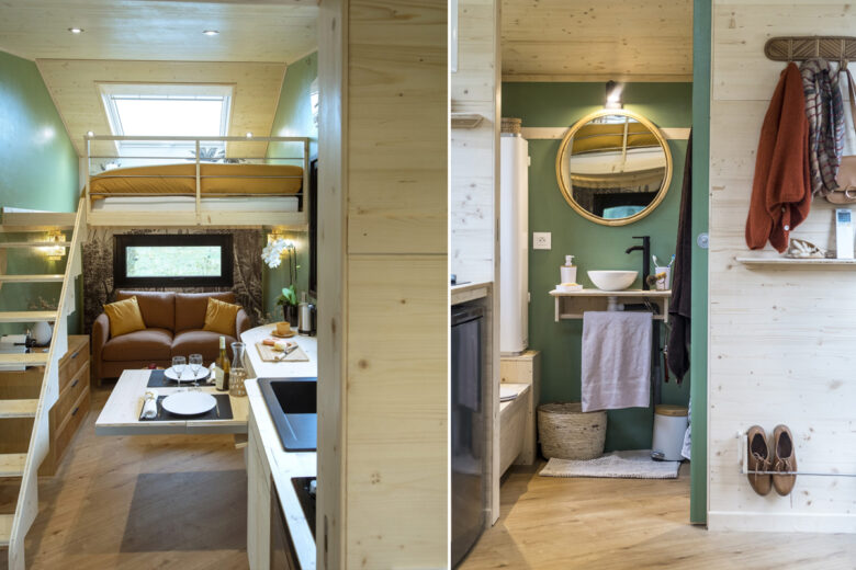 L'intérieur de la Tiny House REFLET