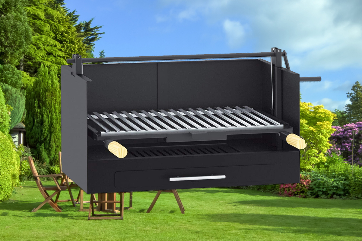 un barbecue à manivelle