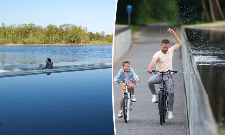Une piste cyclable sous l'eau