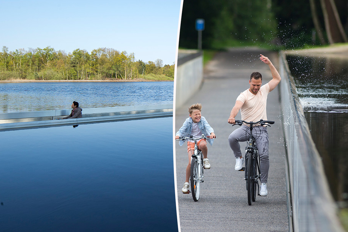 Une piste cyclable sous l'eau