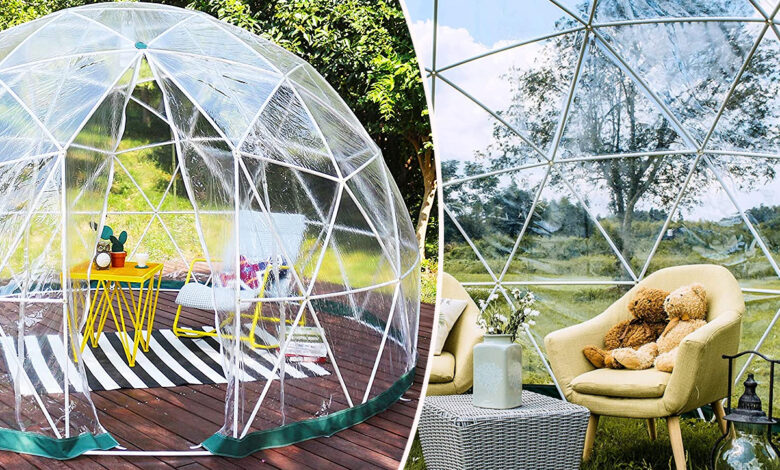 Un igloo transparent de jardin