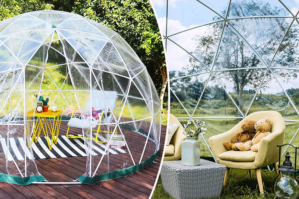 Un igloo transparent de jardin