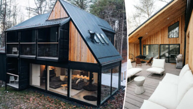 Une magnifique maison container noire