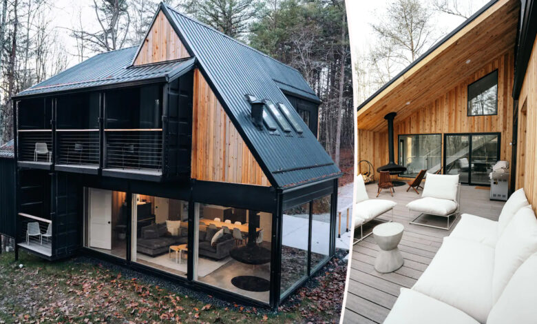 Une magnifique maison container noire