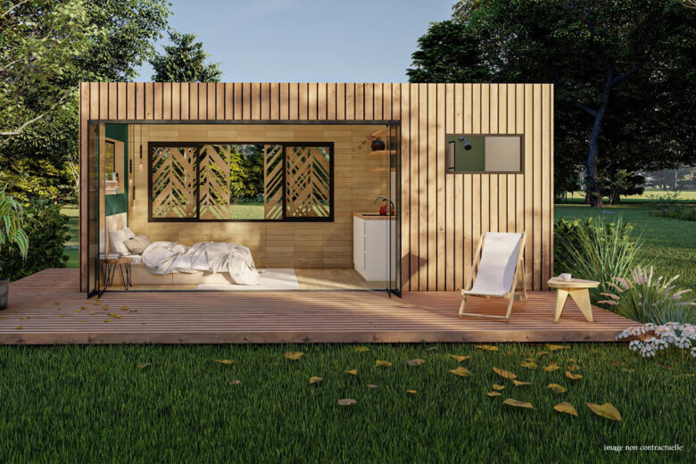 un concept de maison container en bois