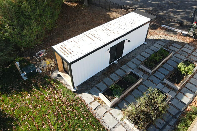 Une maison container vue de dessus