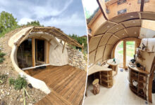 Une maison de hobbit semi-enterrées