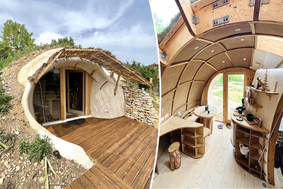 Une maison de hobbit semi-enterrées