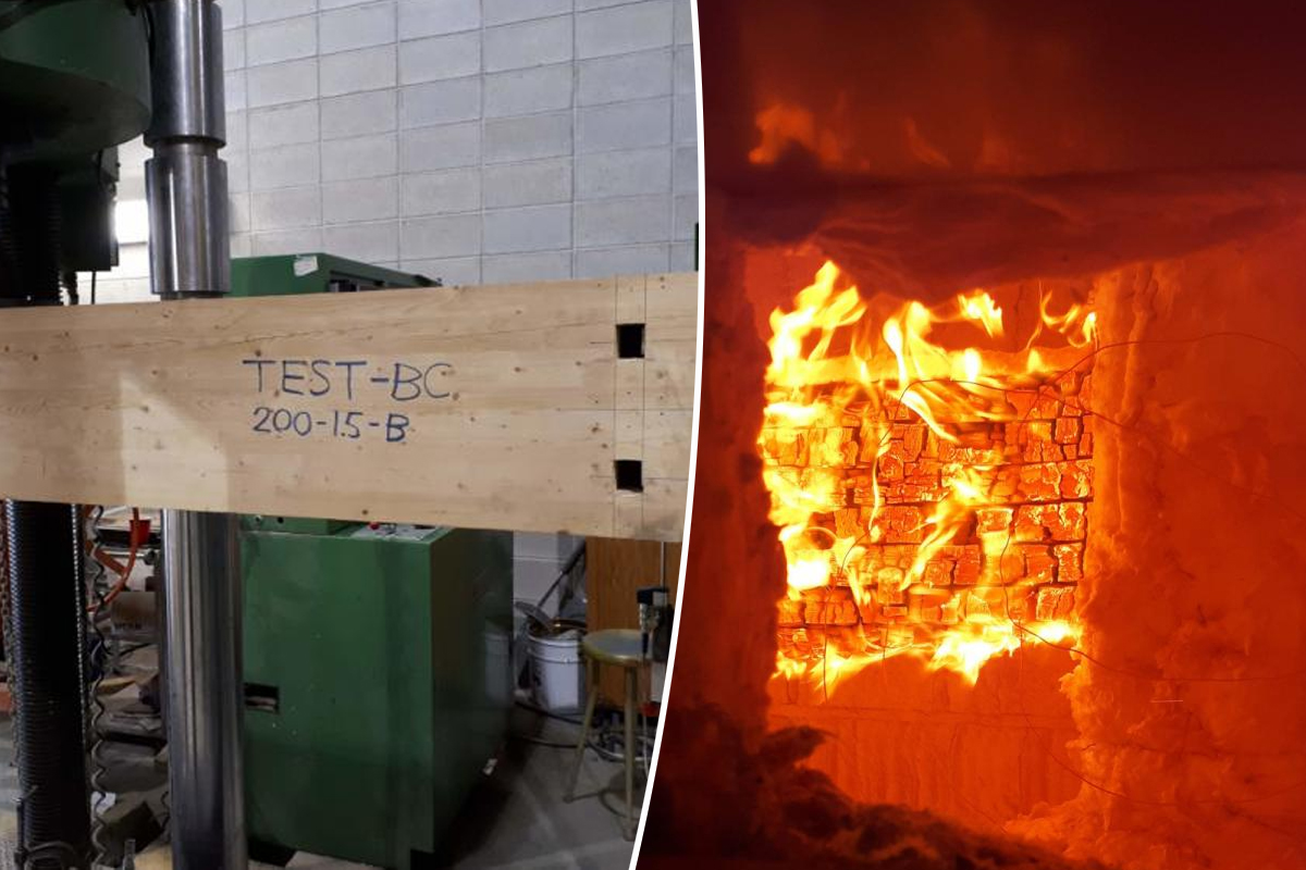 Des chercheurs inventent une poutre colonne en bois innovante qui résiste au feu