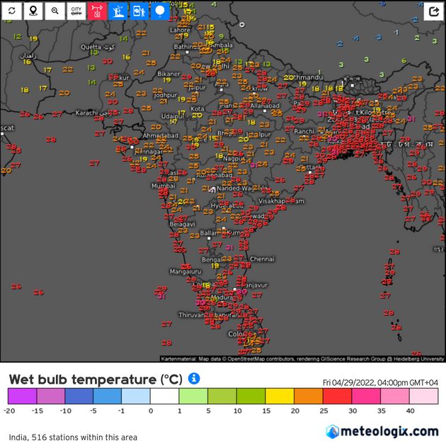les températures en indes et au Pakistan