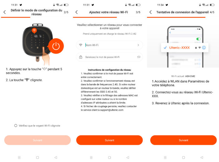 L'application Ultenic 