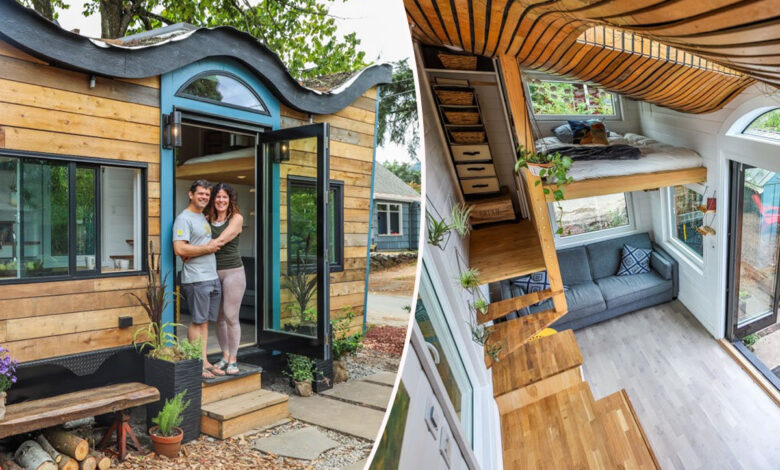 Une petite maison au toit incurvé