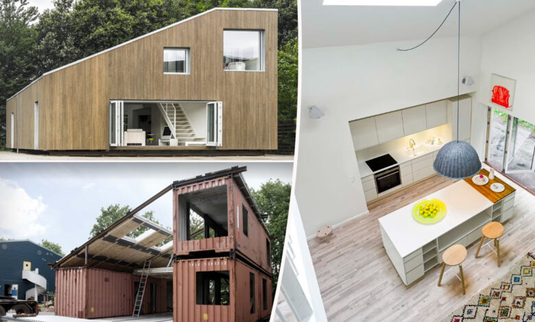 une maison avec 3 containers