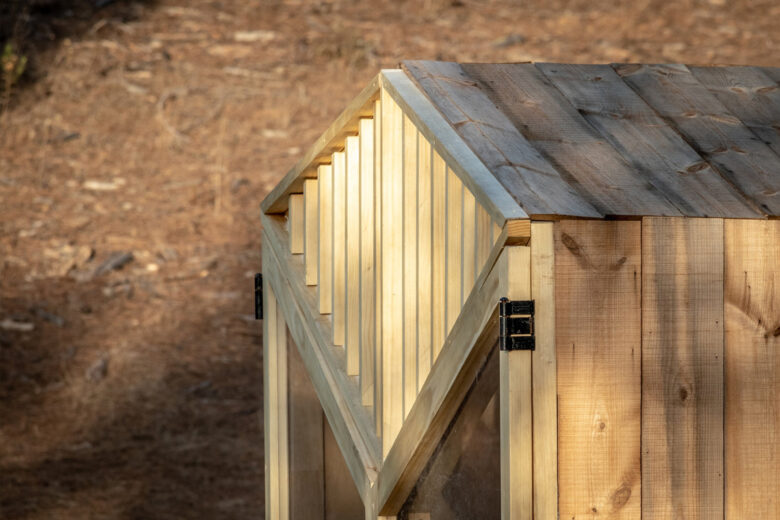 Gros plan sur Tiny House tout en bois