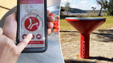 Un barbecue connecté Cooxy et son application dédiée.