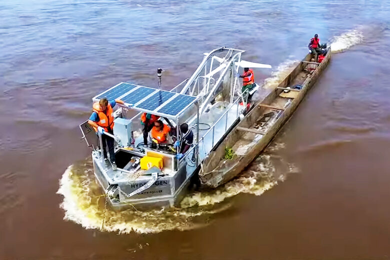 une barge hydrolienne