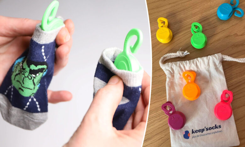 un kit pour réunir les chaussettes au lavage