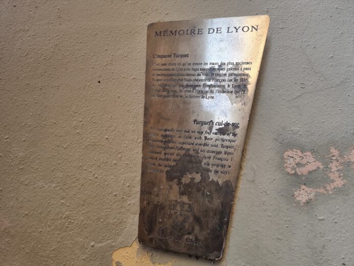 plaque impasse turquet Lyon
