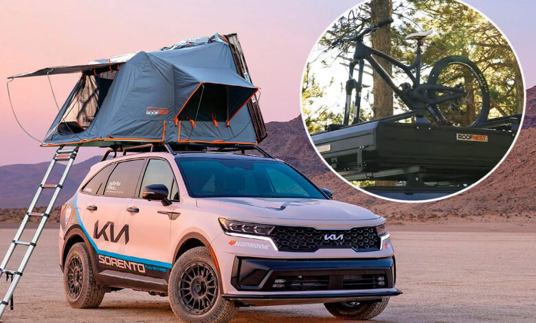 La tente de toit Roofnet sur une voiture