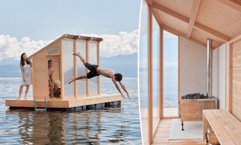 Un sauna flottant sur le lac Léman