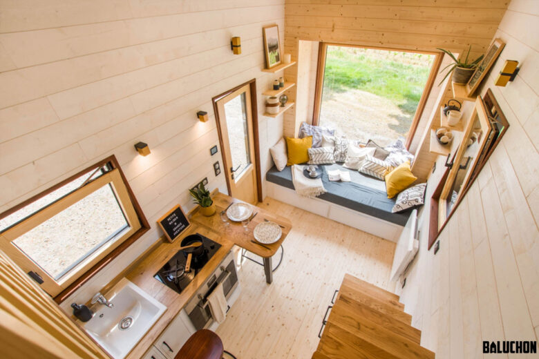 L'intérieur de la Tiny House la Piccola Cas