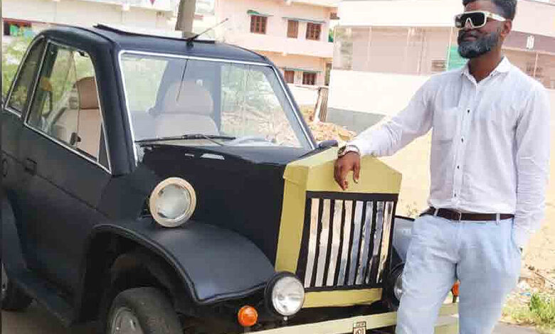 Garlapati Rakesh et sa voiture électrique construite de ses mains