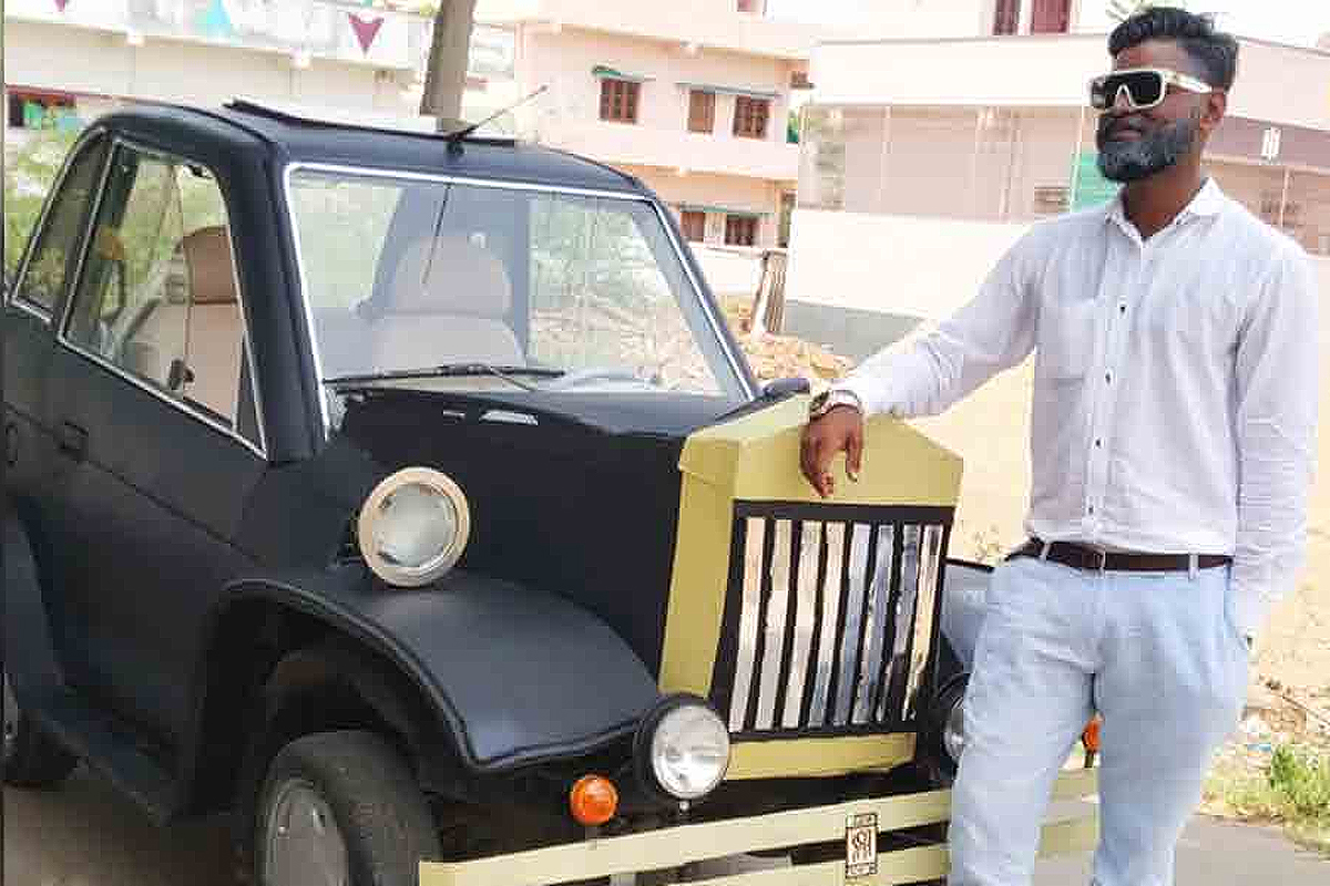 Garlapati Rakesh et sa voiture électrique construite de ses mains