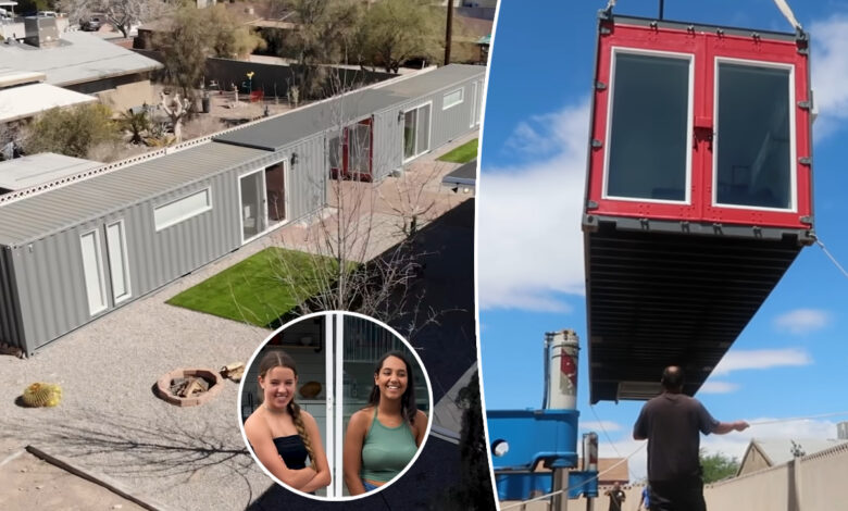 Deux containers transformés en studios de jardin