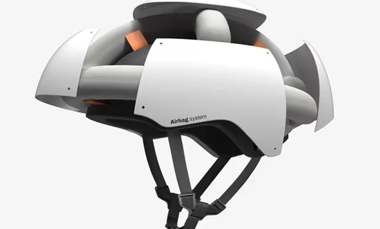 Un casque de vélo airbag