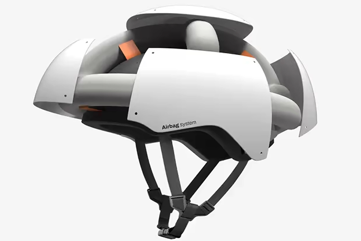 Un casque de vélo airbag