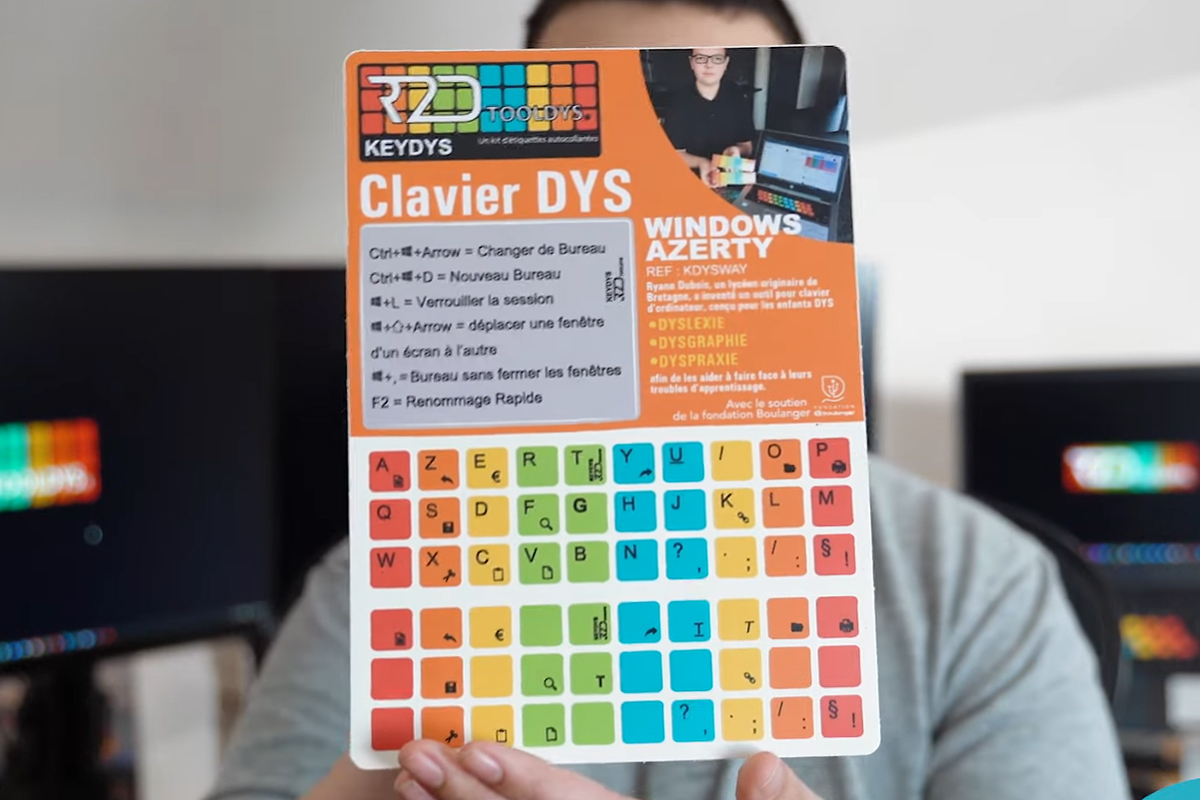 Sticker clavier R2DTOOLDYS Dyslexique Mac