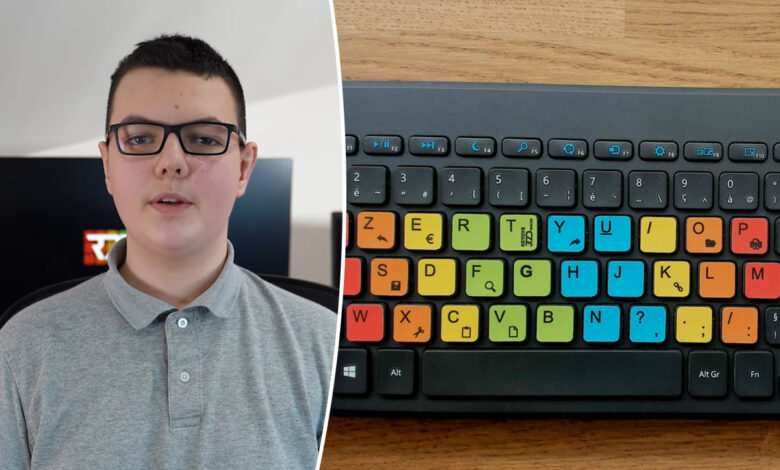 Sticker clavier R2dtooldys Dyslexique Windows