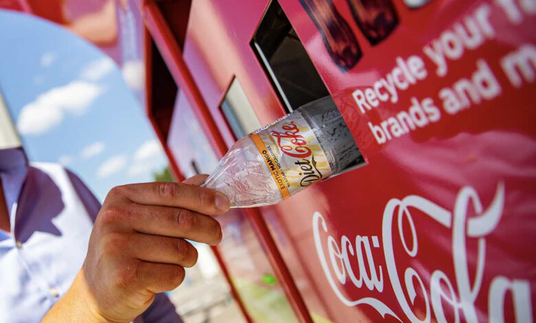 Un distributeur de boissons inversé