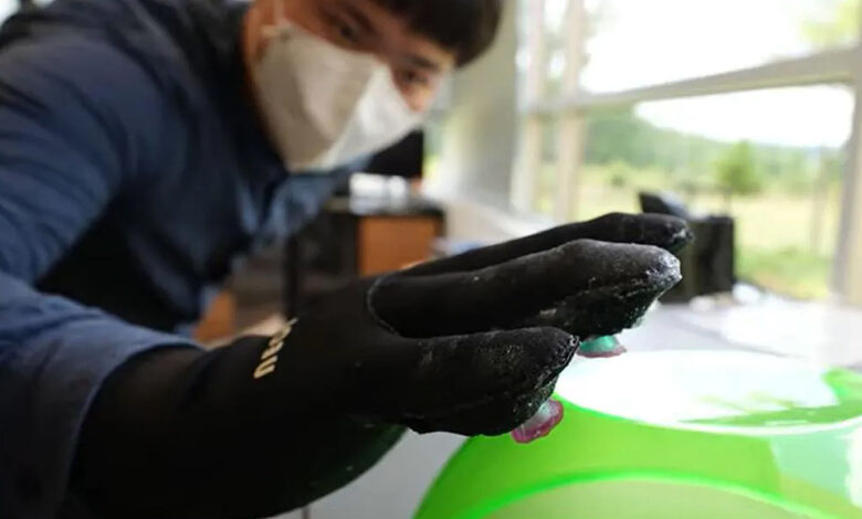 Un gant pour attraper les objets sous l'eau