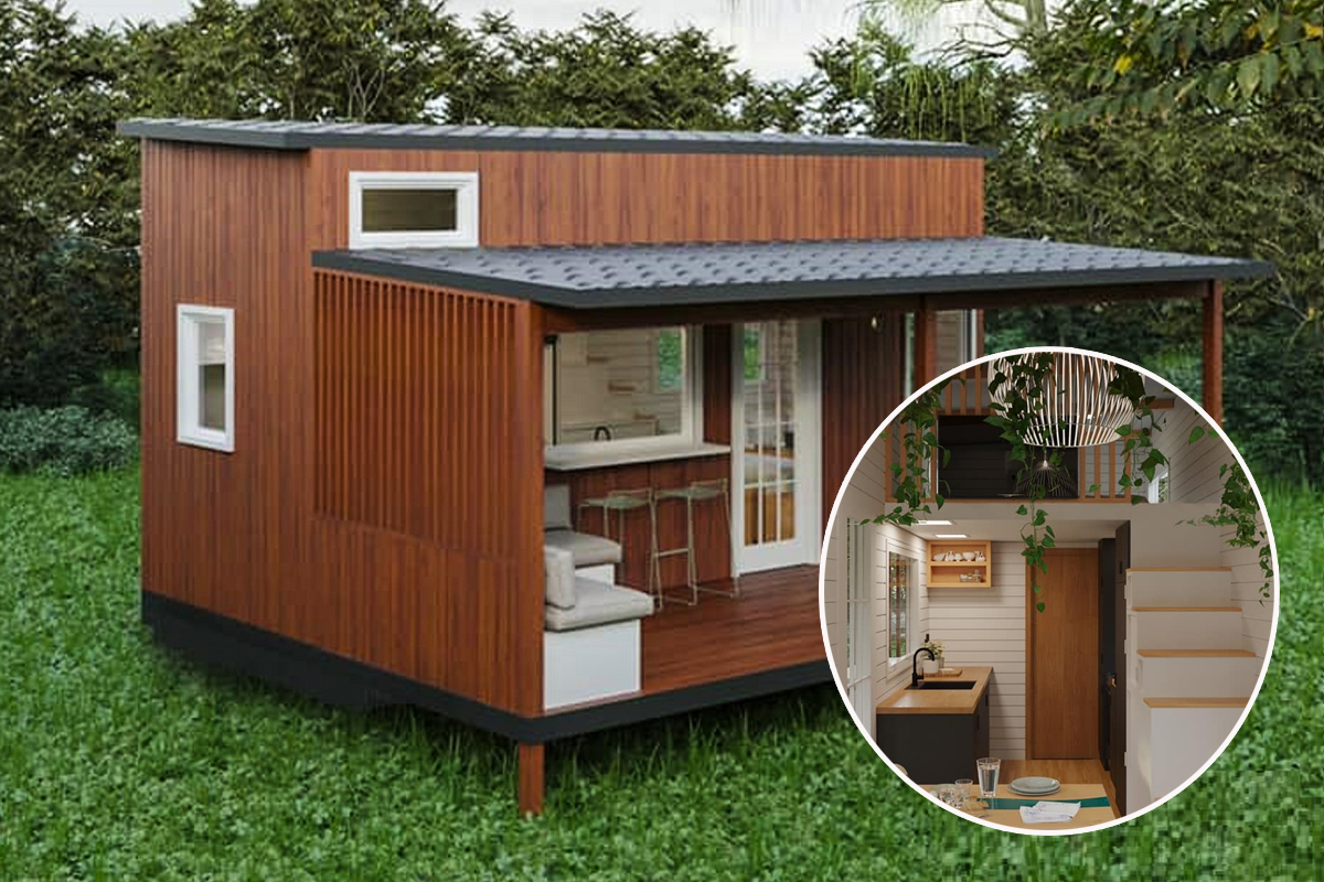 La Tiny House dispose d'une Grande Chambre et d'une Terrasse Extérieure.