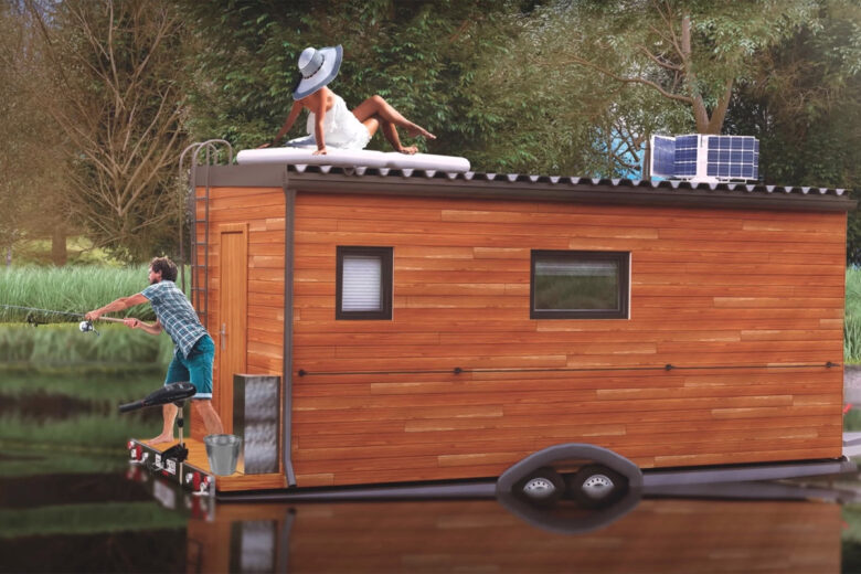 Une Tiny House hors réseau et amphibie