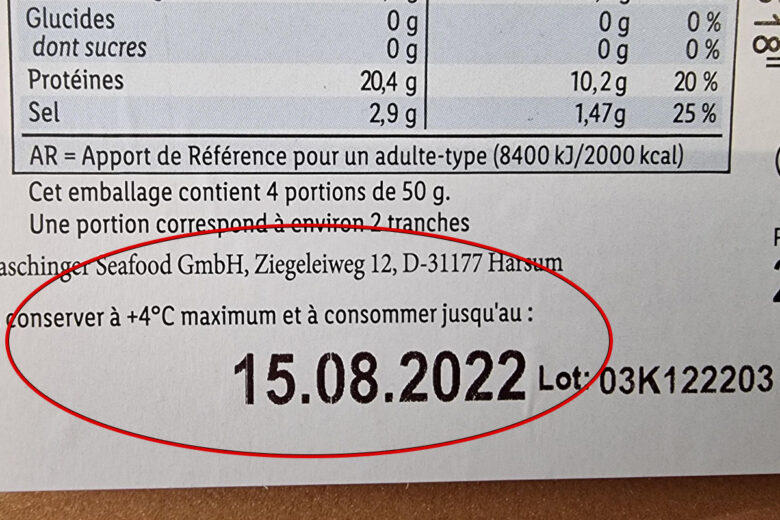 Une Date limite de consommation (DLC)