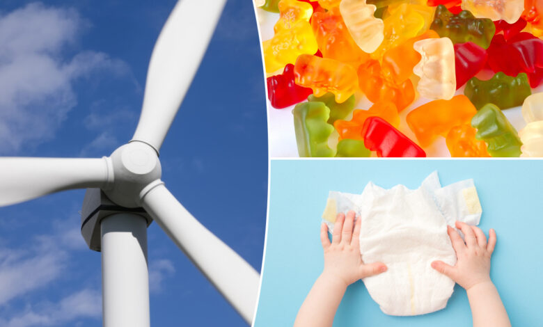 Des pales d'éolienne recyclable en bonbon, en couche pour bébé ou en housse d'ordinateur