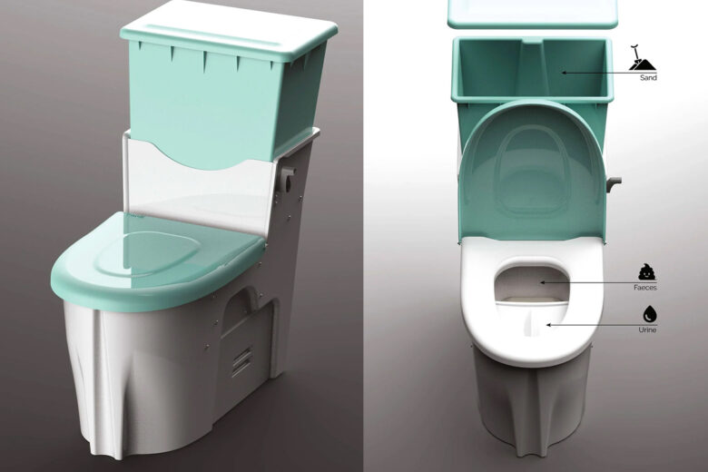 Des toilettes durables avec du sable à la place de l'eau