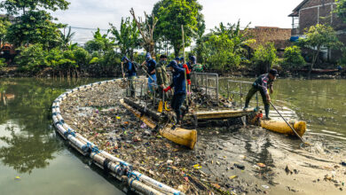 La barrière antiplastique flottante TrashBoom.