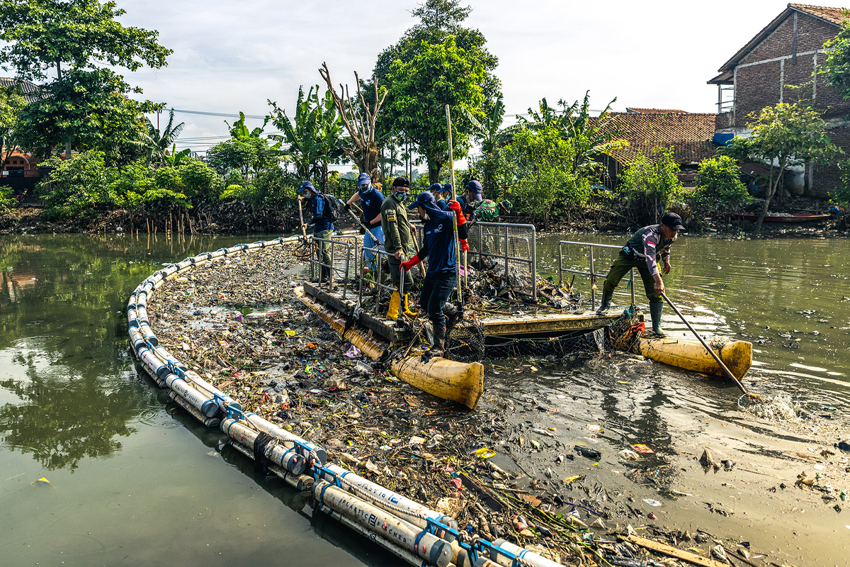 La barrière antiplastique flottante TrashBoom.